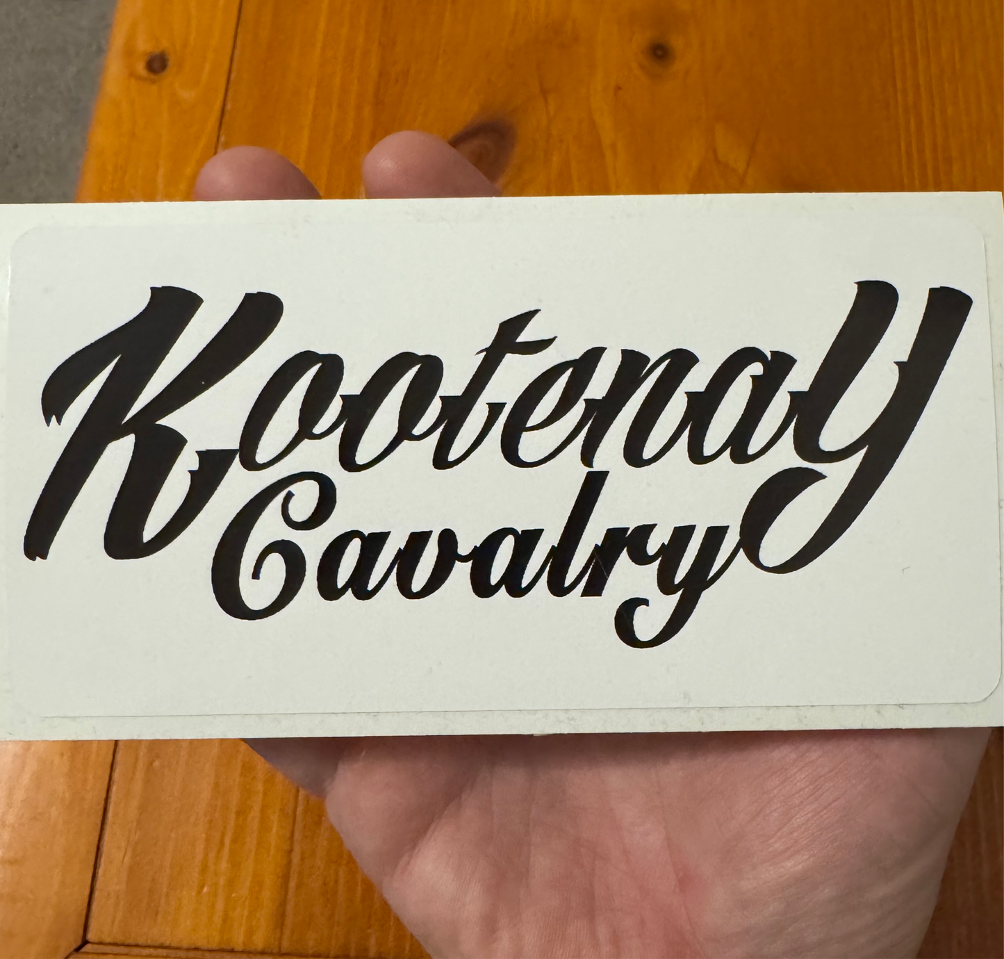Kootenay Cavalry Sticker White 3”x 6”