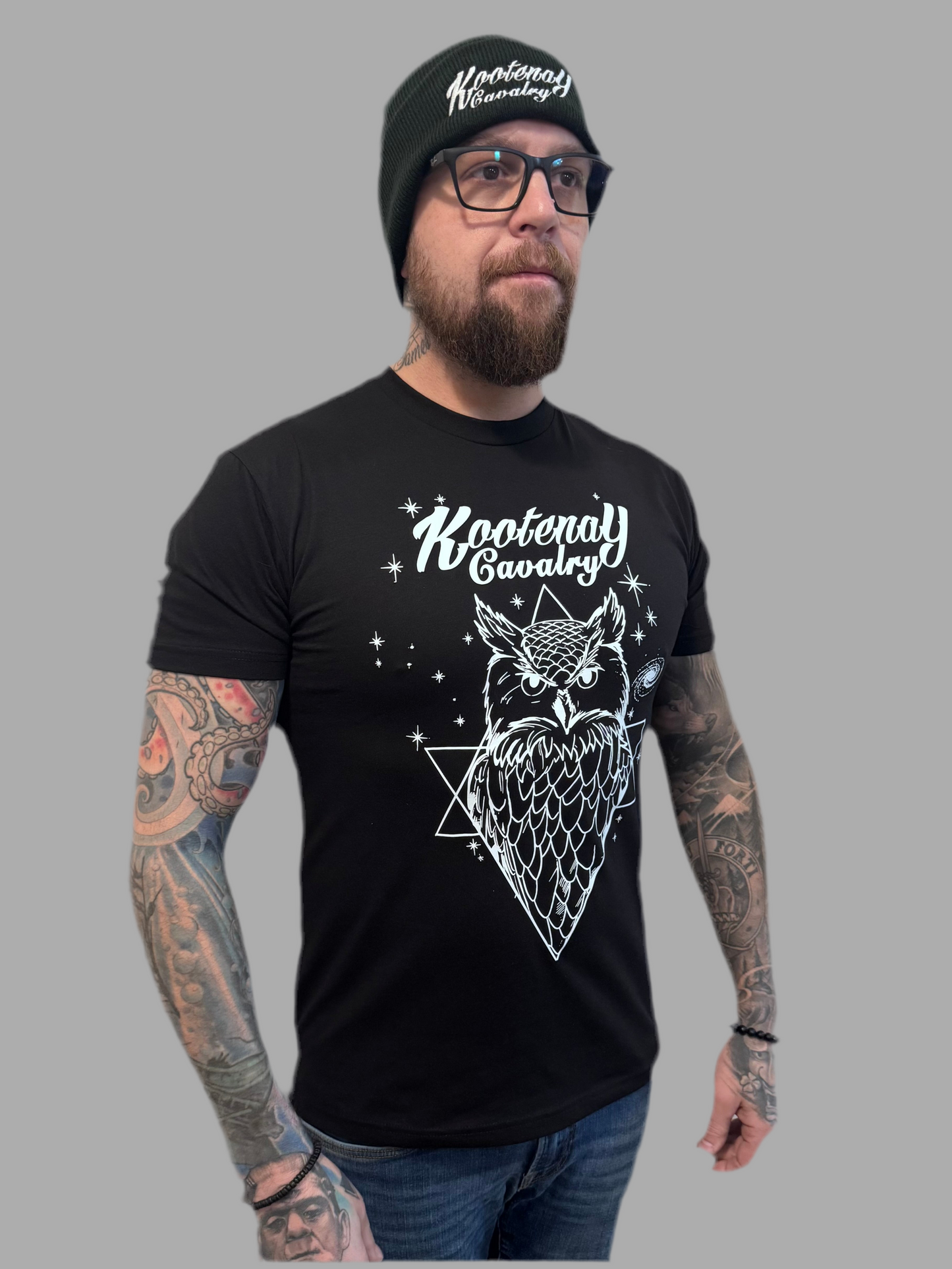 Mens Kootenay Cavalry Owl T-Shirt Black