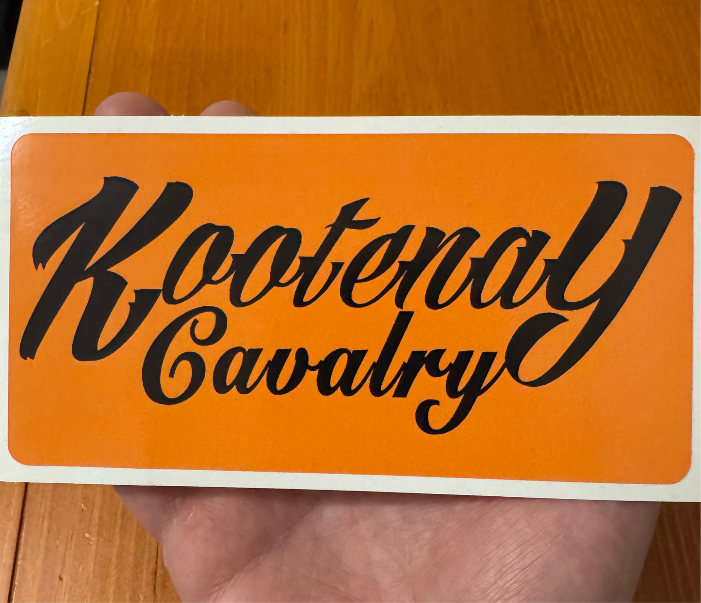 Kootenay Cavalry Sticker Orange 3” x 6”