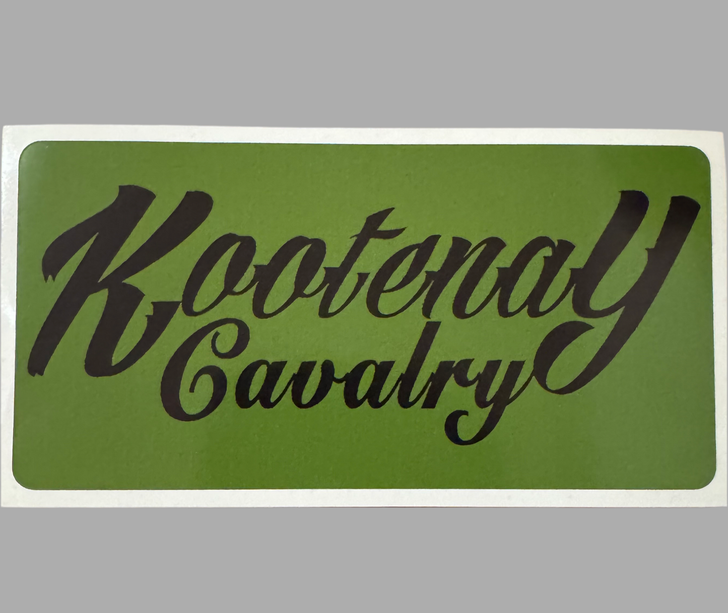 Kootenay Cavalry Sticker Green 3” x 6”