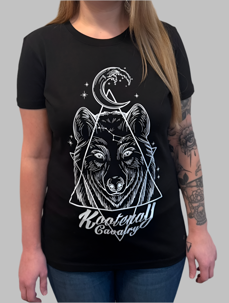 Ladies Kootenay Cavalry Wolf T-Shirt Black