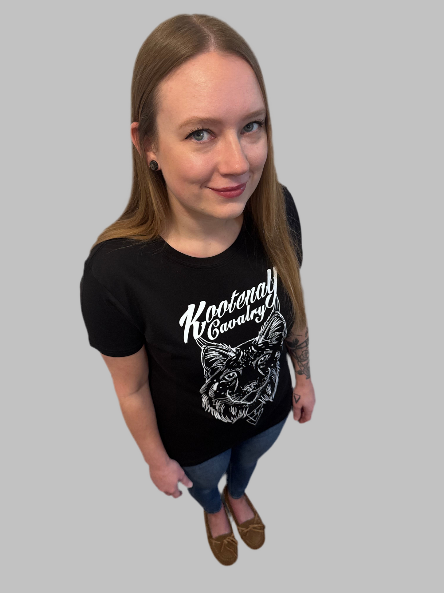 Ladies Kootenay Cavalry Lynx T-Shirt Black