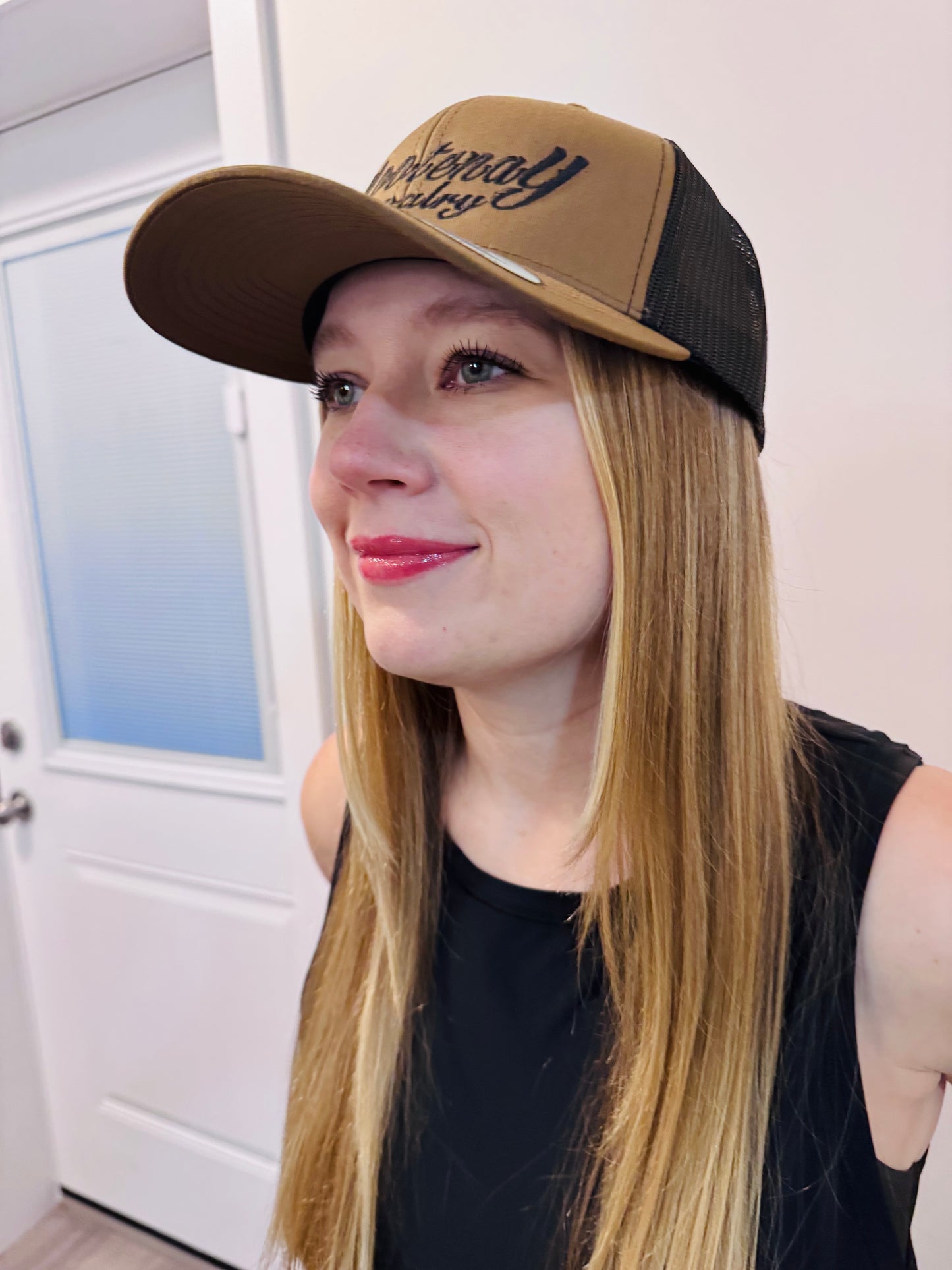Kootenay Cavalry Hat Tan and Black Mesh Snap Back