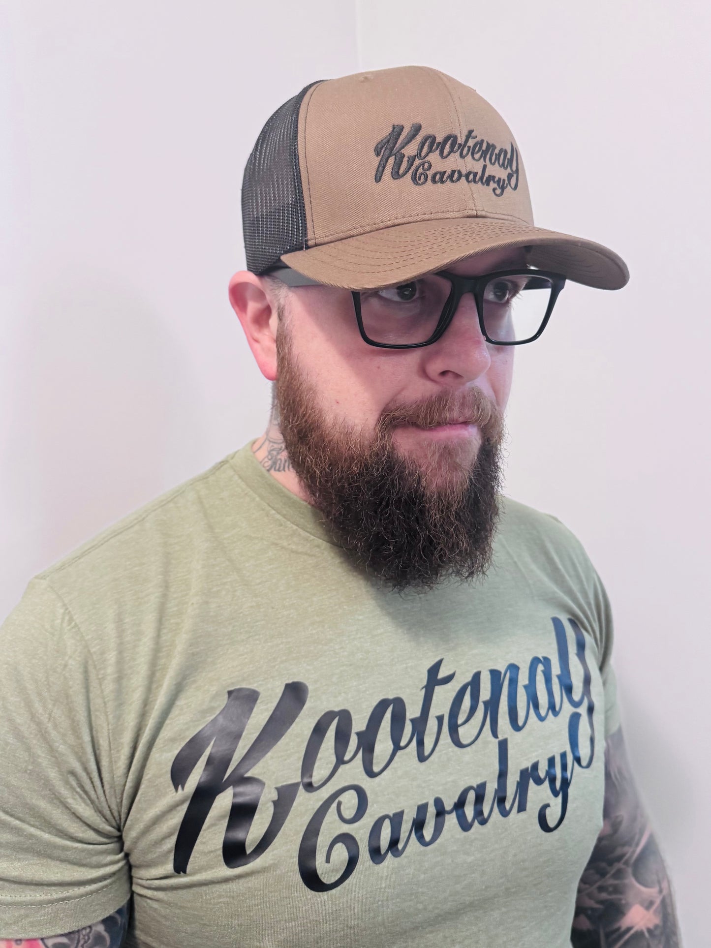 Kootenay Cavalry Hat Tan and Black Mesh Snap Back