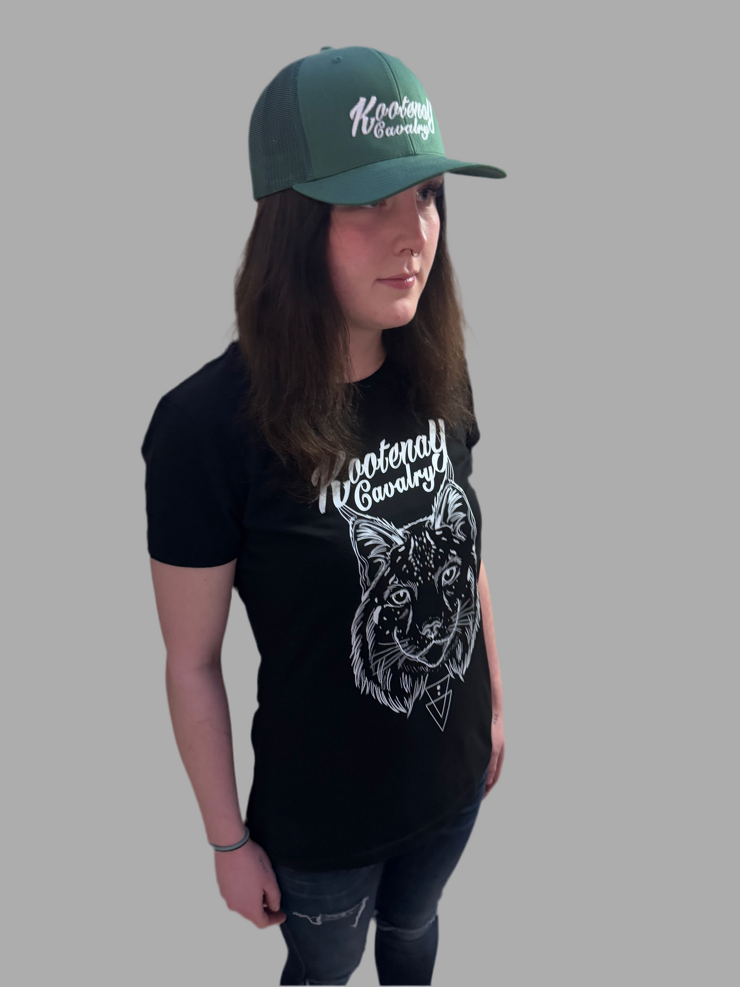 Ladies Kootenay Cavalry Lynx T-Shirt Black