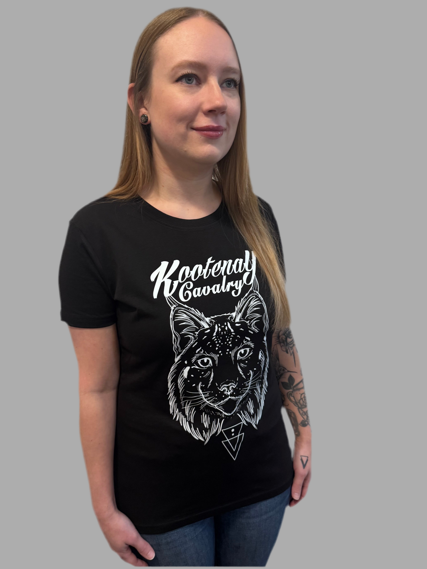 Ladies Kootenay Cavalry Lynx T-Shirt Black