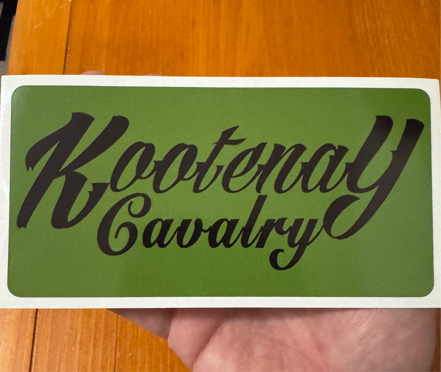 Kootenay Cavalry Sticker Green 3” x 6”
