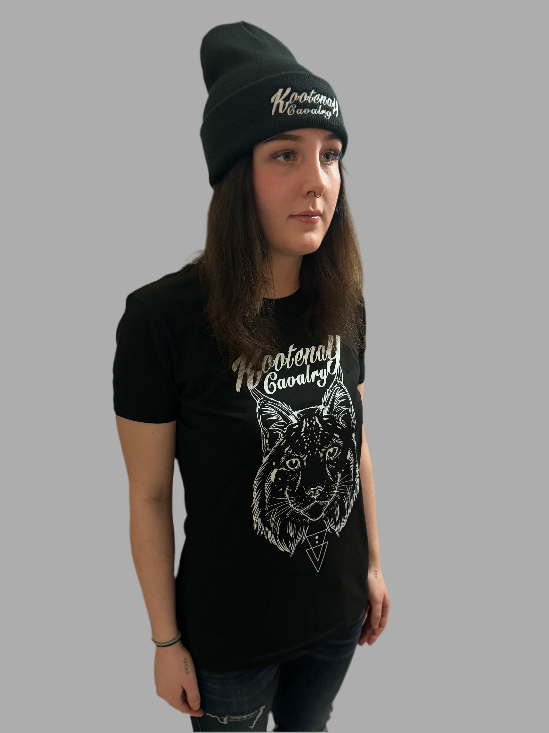 トップス Neith. Too Big Ribbon Shirt (Black) Ladies Kootenay Cavalry Lynx T-Shirt Black