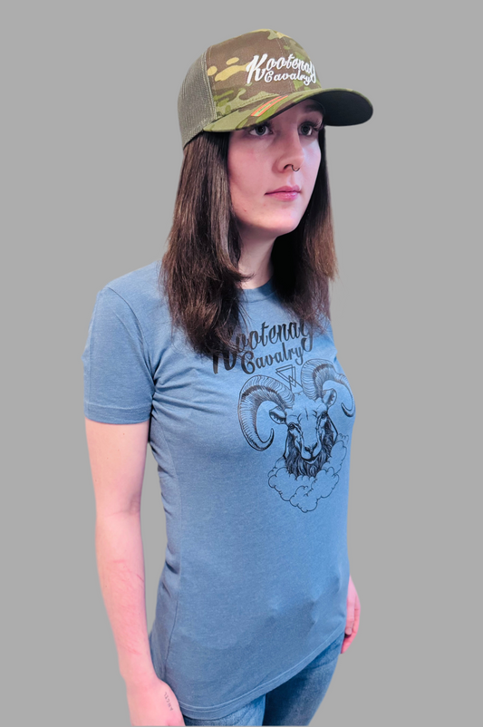 Ladies Kootenay Cavalry Sheep T-Shirt Blue